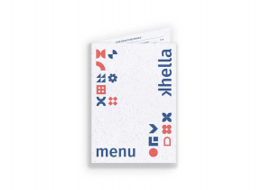 Menu sur papier ensemencé avec rainage central